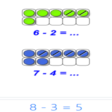 Cours et exercices de mathématiques - 1ère année primaire - Calculer la différence entre deux nombres par barrages