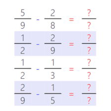 دروس وتمارين الرياضيات السنة الرابعة ابتدائي - طرح أعداد كسرية